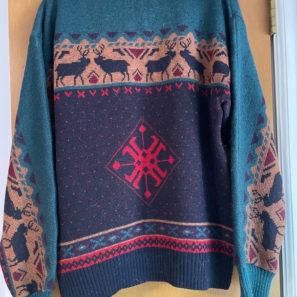 Vintage Pendleton Moose Sweater 100% Virgin Wool Medium USA Classic Cabin Style - Picture 5 of 6